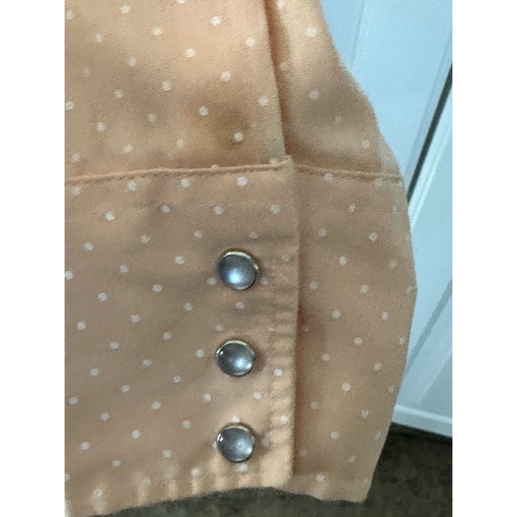 Vintage Larson Pearl Snap Western Shirt M 15-15.5 Blemish On Sleeve - Picture 4 of 6